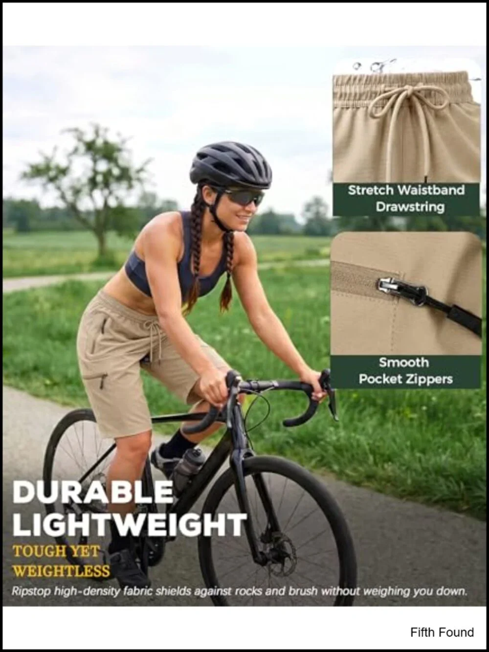 Mid Rise Hiking Shorts with Pockets 7 Inch Inseam Quick Dry UPF 50+